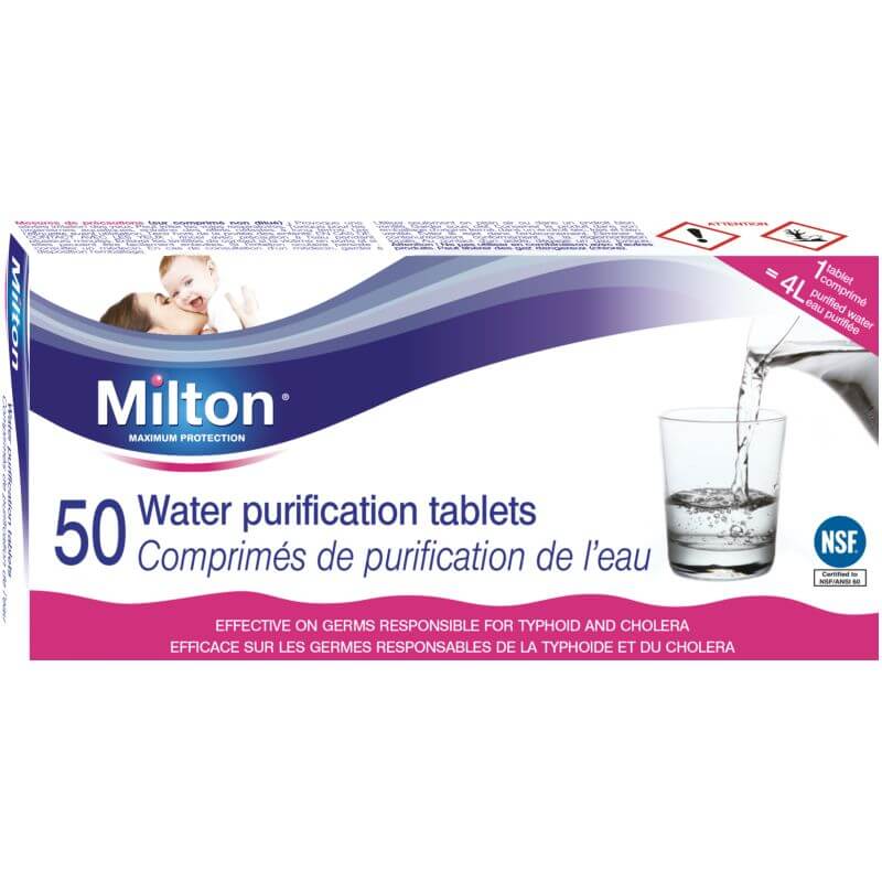 Milton Water Purification Tablets Cold Water Treatment 1 Tablet per 4L