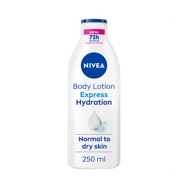 NIVEA Express Hydration Sea Minerals Body Lotion, Blue Lotus Scent, 250 ml