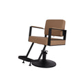 Salon System Women's Hair Cutting Chair Beige, Padded Seat, Rotating Adjustable Base, Footrest
