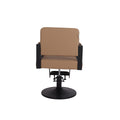 Salon System Women's Hair Cutting Chair Beige, Padded Seat, Rotating Adjustable Base, Footrest