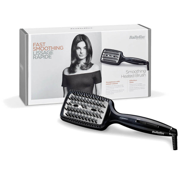 Babyliss Smoothing Heated Brush, Ionic Ceramic Hair Styling Tool, 3 Temperature Levels