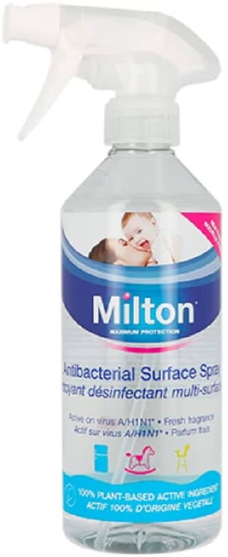 Milton Antibacterial Surface Spray Lactic Acid Plant-Based Active Fresh Mint