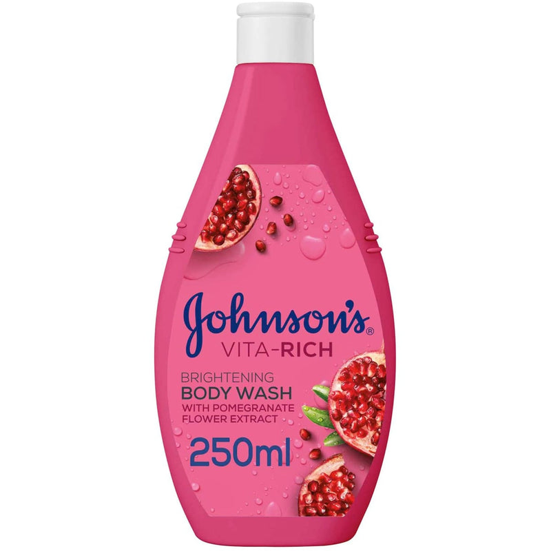 JOHNSON'S Vita-Rich Brightening Body Wash Moisturizing Glycerin Pomegranate Flower Extract 250 ml