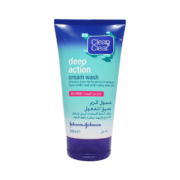 Clean & Clear Face Cream Wash Deep Action Menthol 150ml