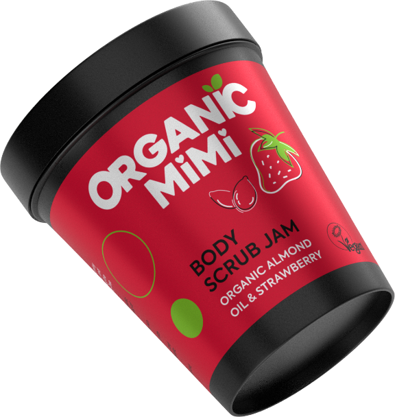 Organic Mimi Body Scrub Jam Almond & Strawberry 250g