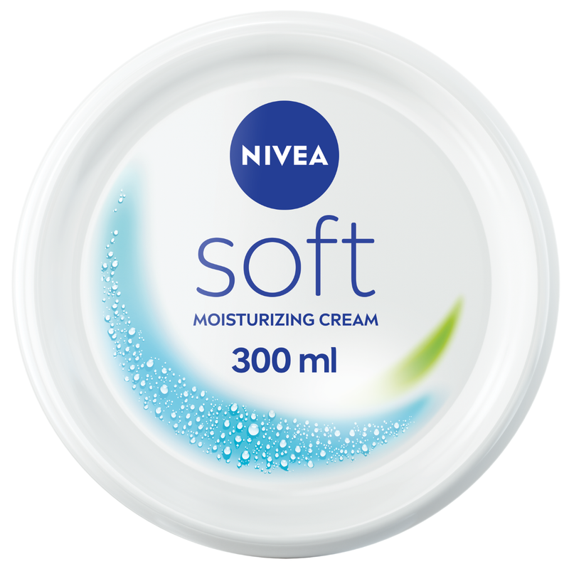 NIVEA Soft Moisturising Cream Face, Body & Hands Vitamin E Jojoba Oil 300ml