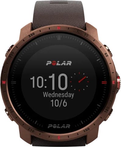 Polar Grit X Pro Smart Outdoor Multisport Watch Brown & Copper M-L