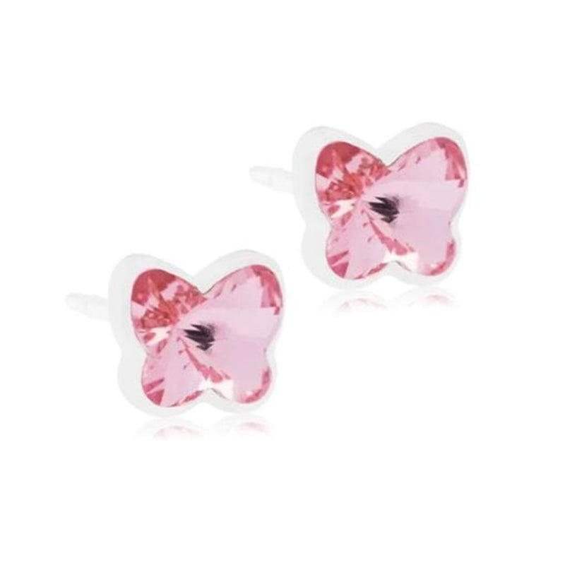 Blomdahl Butterfly Blue Earrings 5mm Blue and Pink Hypoallergenic