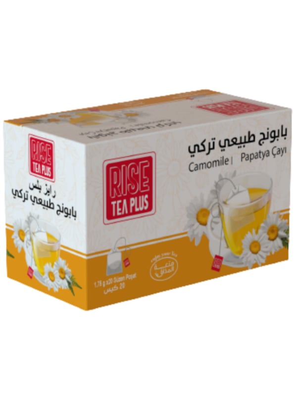 Rise Plus Turkish Natural Chamomile Herbal Tea Bags, 20 Bags