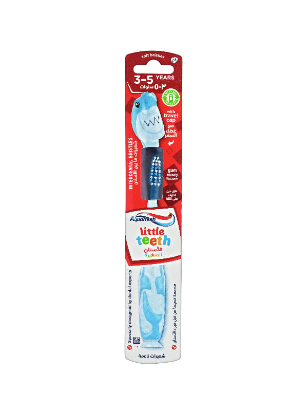 Aquafresh Little Teeth Kids Toothbrush, Soft Bristles, Ages 3-5, Assorted Colours
