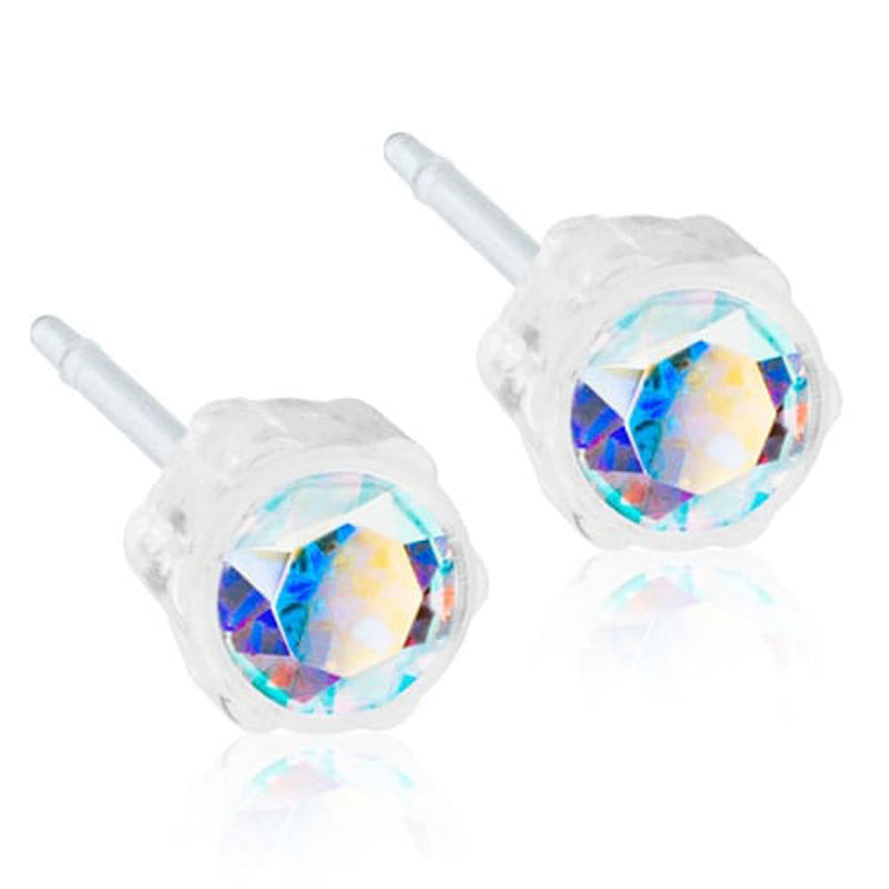 Blomdahl Rainbow Crystal Stud Earrings Hypoallergenic 4mm