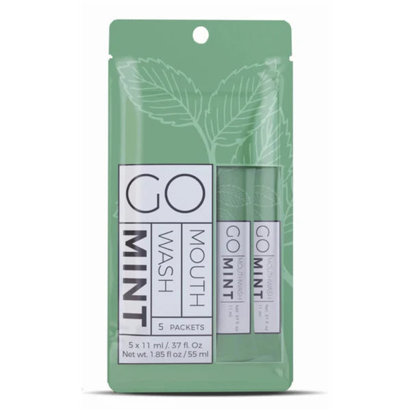 GO Mint Mouthwash Portable Packets Mint Flavor 5 Packets
