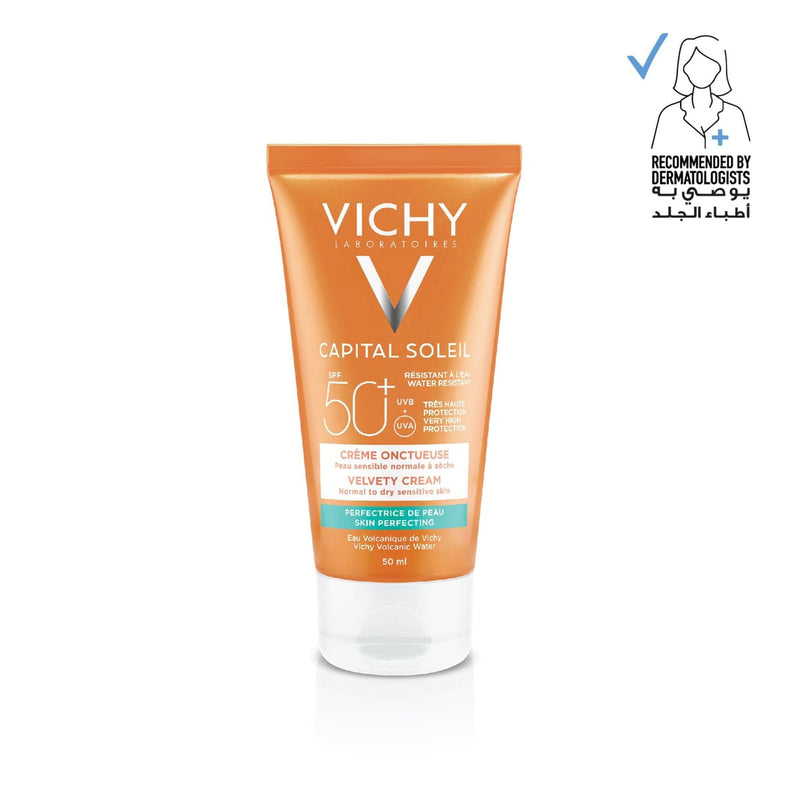 Vichy Capital Soleil Velvety Sunscreen SPF 50 UVA UVB Protection Normal to Dry Skin 50 ml