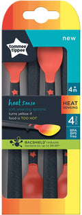 Tommee Tippee Heat Sense Soft Weaning Spoons, Heat-Sensing, 4 Months+, 4 Pieces