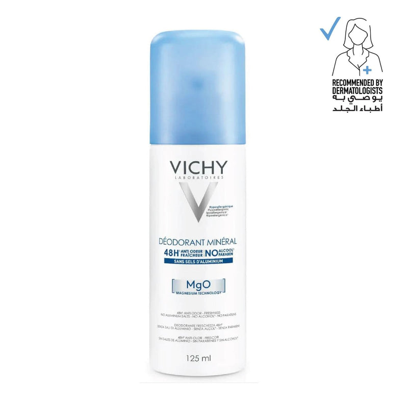 Vichy Mineral Spray Deodorant Alcohol-Free Aluminum-Free MgO Technology