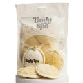 Body Spa Natural Egyptian Loofah Bath Scrubber, Travel Size, 4 Pieces