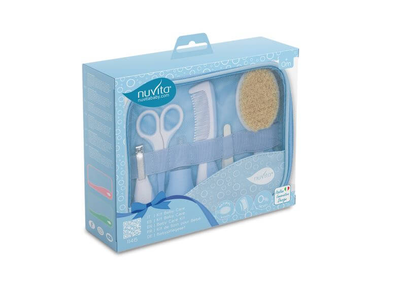 Nuvita Baby Care Grooming Kit Blue 9-Piece Set with Travel Case