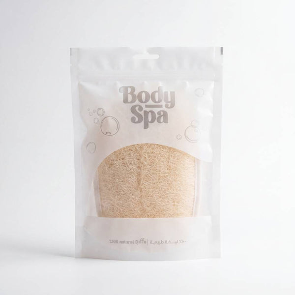 Body Spa Natural Egyptian Loofah Round Body Scrub with Soft Cotton Side, 1 Piece