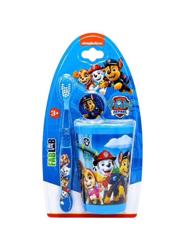 Fab Lab Paw Patrol Kids Toothbrush & Cup Set Soft Bristles Assorted Colors