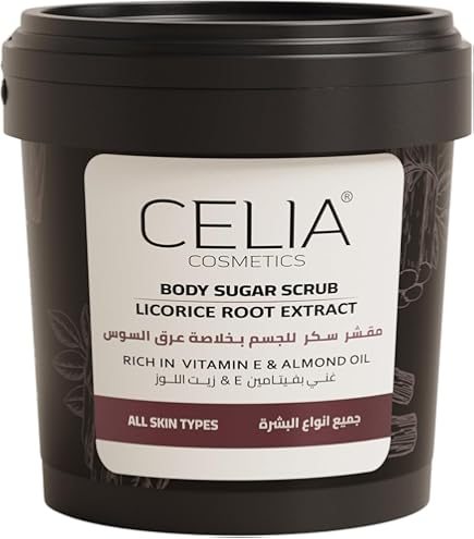 Celia Body Sugar Scrub Licorice Root Extract Exfoliating Formula 600 g