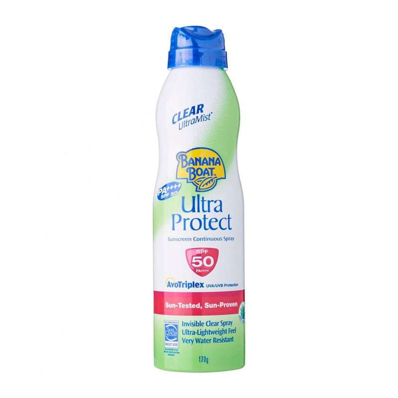Banana Boat Ultra Protect Spray Sunscreen SPF 50 Avotriplex UVA UVB Protection