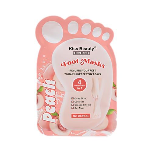 Kiss Beauty Peach Exfoliating Foot Mask Sock Design