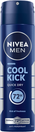 NIVEA MEN Cool Kick Deodorant Spray, Cool-Care Formula, Fresh Scent, 150ml