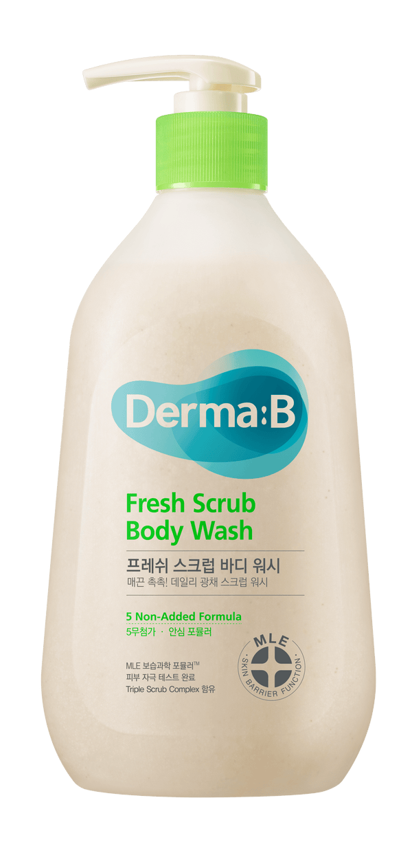 Derma:B Fresh Scrub Exfoliating Body Wash, Lime Herb Scent, Gel, 420ml