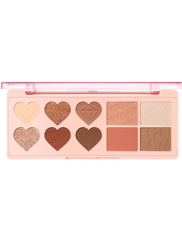 Pink Flash Multi-Use Face Makeup Palette 03 Caramel Toffee, 6 Eyeshadows, 2 Blushes, Contour and Highlighter