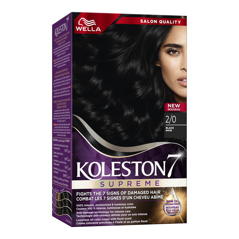 Wella Koleston Hair Color Cream Kit Natural Black 2/0