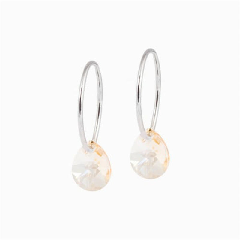 Blomdahl Round Earrings Golden Shadow Crystal