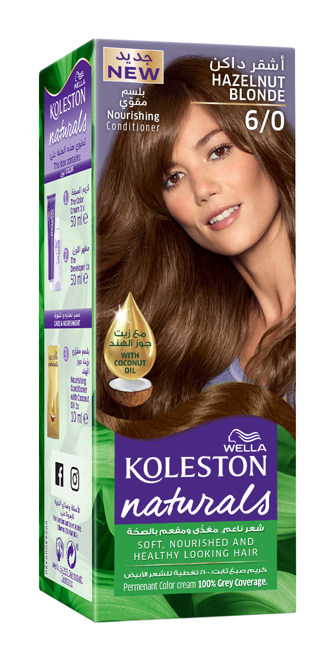 Koleston Naturals Hair Color Cream Hazelnut Blonde 6/0 Semi-Kit