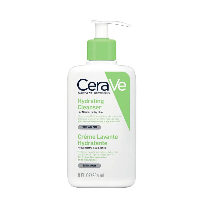 CeraVe Hydrating Facial Cleanser Normal to Dry Skin Ceramides Hyaluronic Acid Niacinamide 236 ml