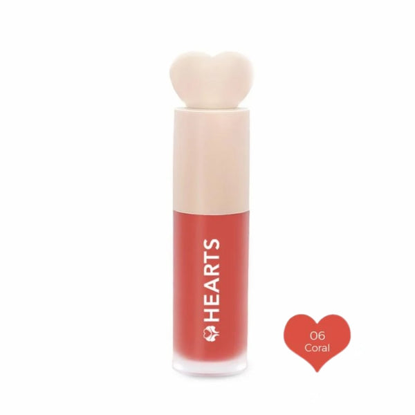 Hearts Liquid Blush Liquid Texture Natural Finish Coral 06
