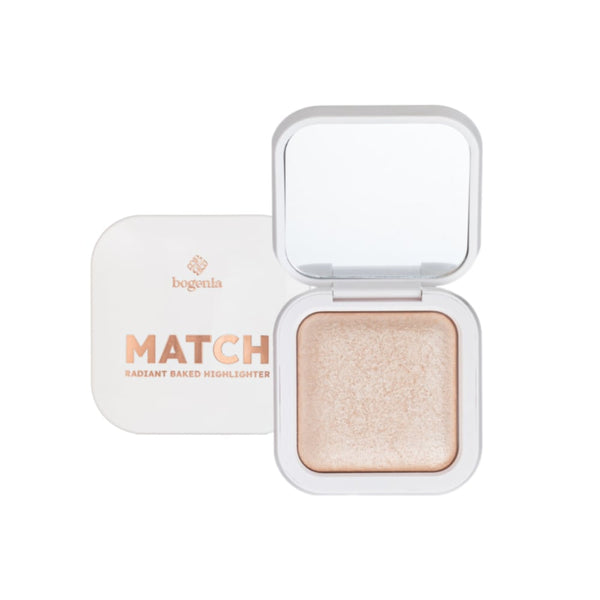 Bogenia Baked Match Highlighter 01 Macadamia & Jojoba Oils Radiant Finish