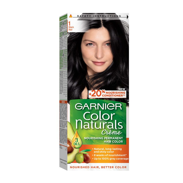 Garnier Color Naturals Creme Hair Color Permanent Cream Black 1 Grey Coverage