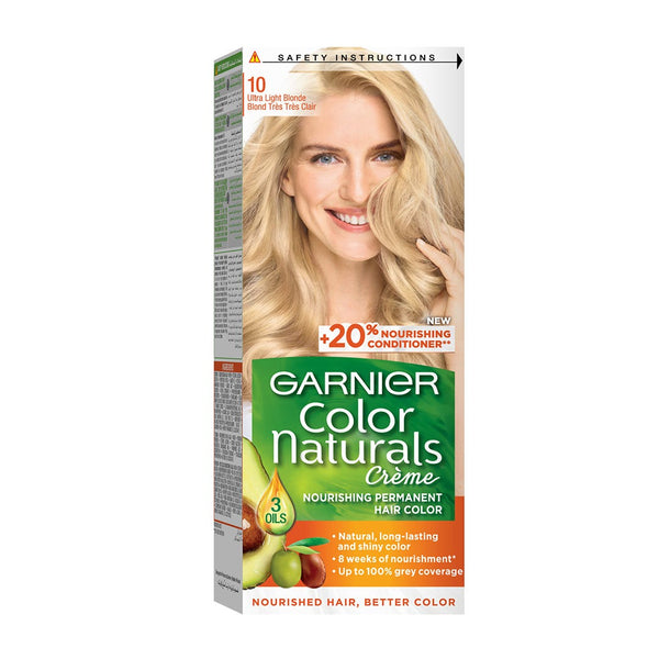 Garnier Color Naturals Creme Hair Color Permanent Cream Ultra Light Blonde 10