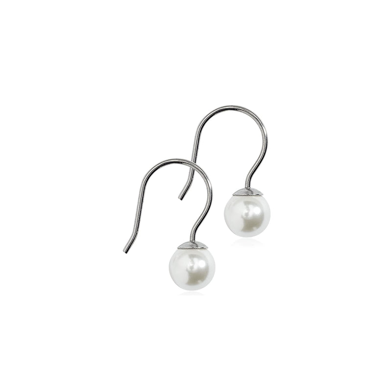 Blomdahl Pearl Mini White Stud Earrings 6mm Lightweight Sensitive-Ear Design