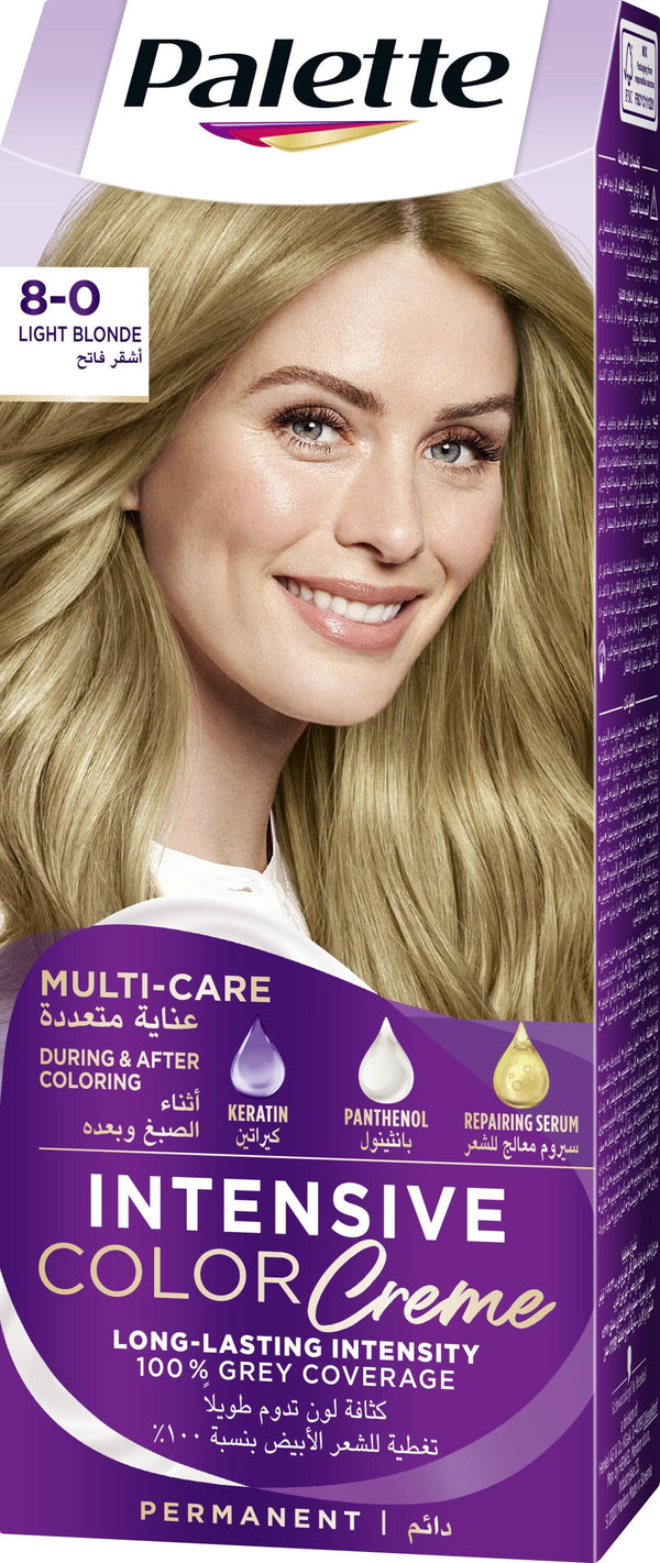 Schwarzkopf Palette Intensive Color Creme Cream Hair Color Keratin Panthenol Light Blonde 8-0