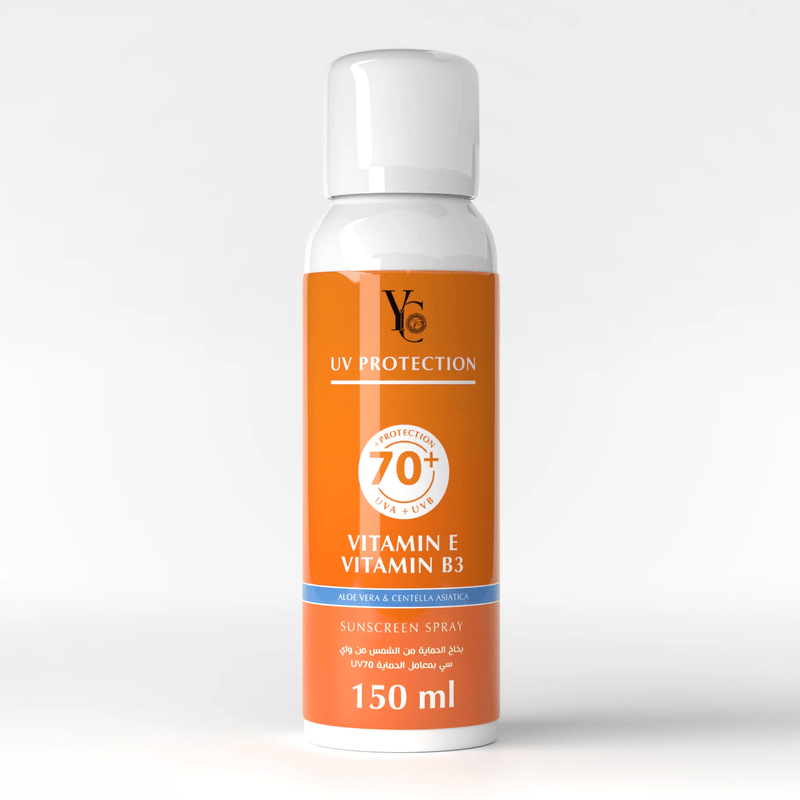 YC UV Protection Sunscreen Spray SPF 70+ Vitamin E Vitamin B3 150 ml