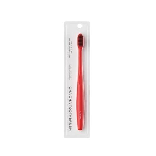 Onba Cha Cha Soft Bristle Charcoal Toothbrush Cherry Red