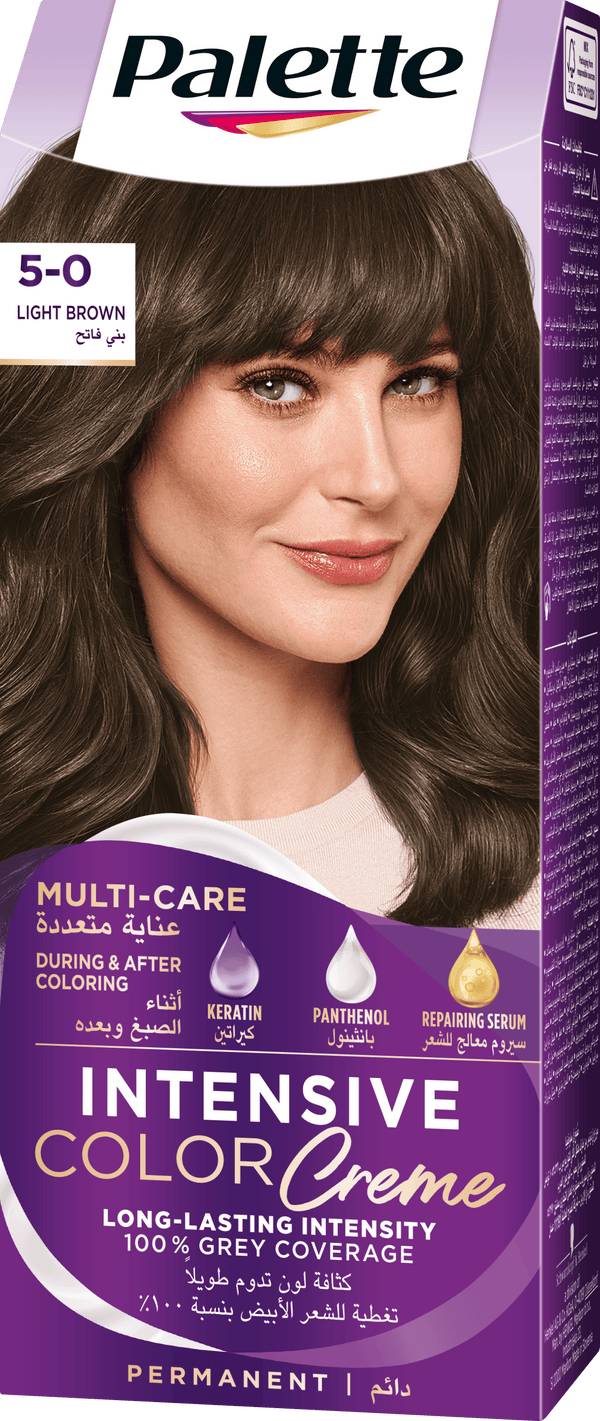 Palette Intensive Color Creme Permanent Hair Dye 5-0 Light Brown
