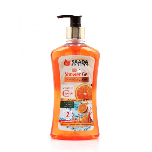 Saada Beauty 3-in-1 Orange & Vitamin C Shower Gel, Body Wash, Shampoo & Bath Foam, 500 ml