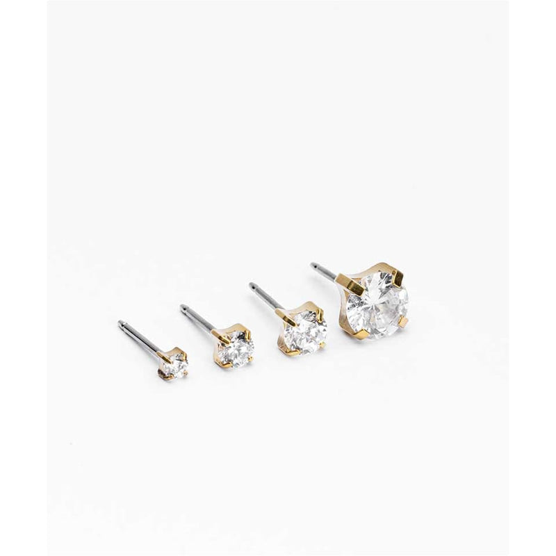 Blomdahl Tiffany CZ White Earrings 4mm Hypoallergenic Cubic Zirconia