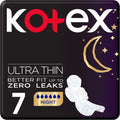 Kotex Ultra Thin Night Pads With Wings 7 Pieces