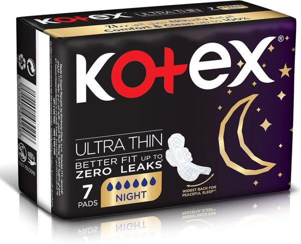 Kotex Ultra Thin Night Pads With Wings 7 Pieces