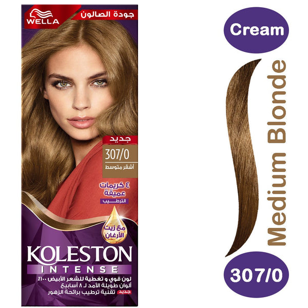 Koleston Hair Color Cream Medium Blonde 307/0 with Developer and Oil Replacement Treatment
