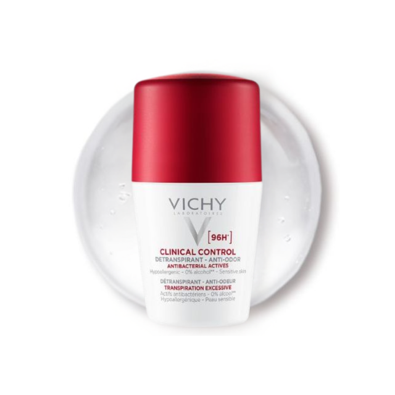 Vichy Clinical Control 96H Antiperspirant Deodorant Roll-On, Alcohol-Free, 50ml