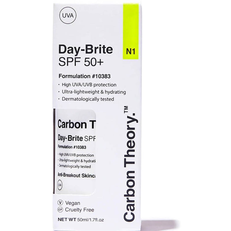 Carbon Theory Day-Brite SPF 50+ Sunscreen Cream Broad-Spectrum UVA/UVB 50ml
