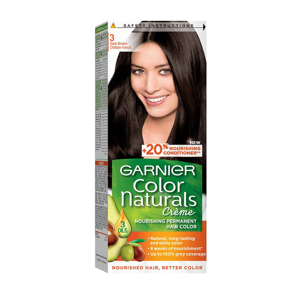 Garnier Color Naturals Creme Hair Color Permanent Nourishing Cream Avocado Olive Shea Dark Brown 3